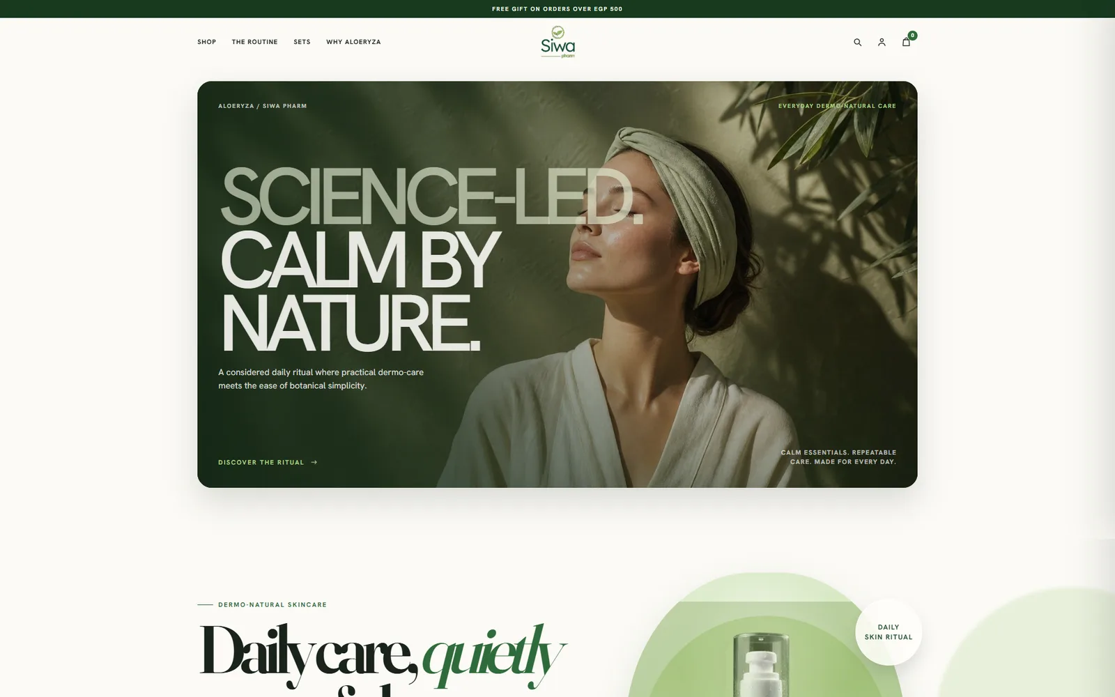 Aloe Ryza website homepage